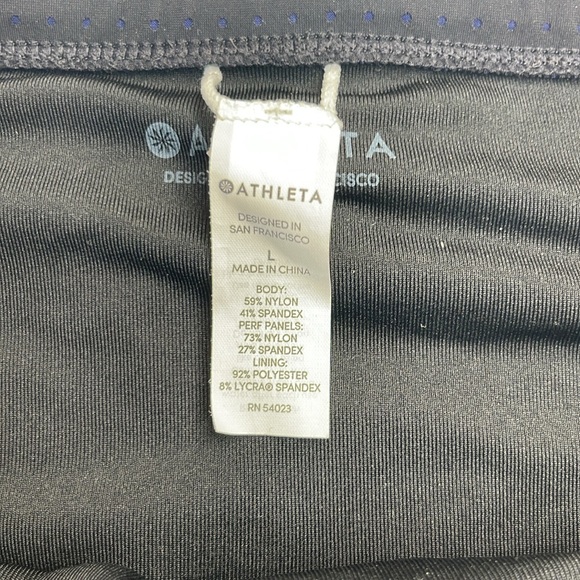 Athleta Black Bikini Bottom with Laser Cut detailing on Hips Size Large - Picture 4 of 11